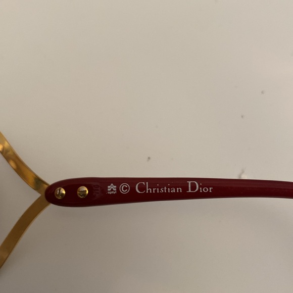 Vintage Dior Butterfly 2056 Gold and Red Frame Oversized Prescription Sunglasses - Picture 7 of 15